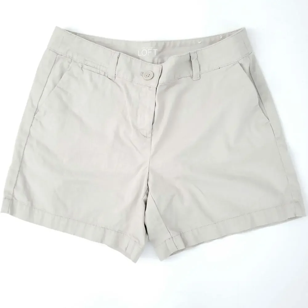 Ann Taylor Loft Fact. Original Shorts Tan Sz 4, 100% Cotton Summer Shorts Beige